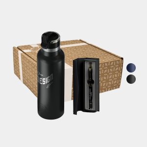 20 oz RTIC® Leak-Resistant Water Bottle & Chrome Trim Pen Gift Set-1