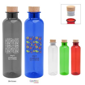 22 Oz. Maddie Rpet Bottle With Cork Lid-1