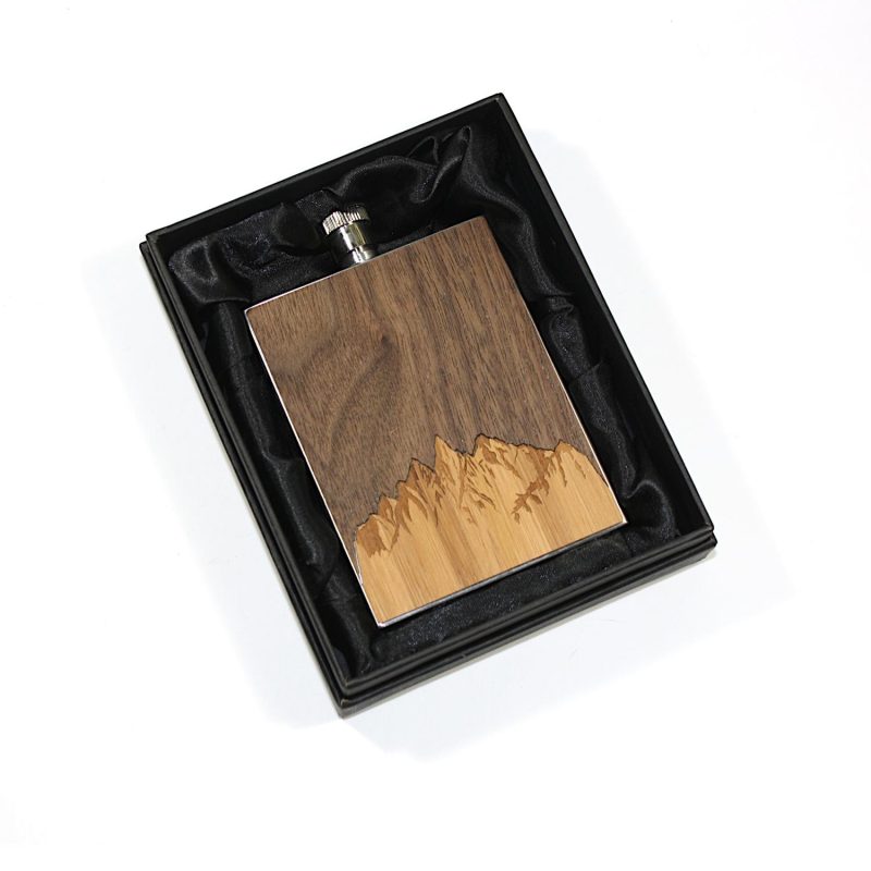3 Oz. Wooden Hip Flask & Gift Box (WHISKEY)-5