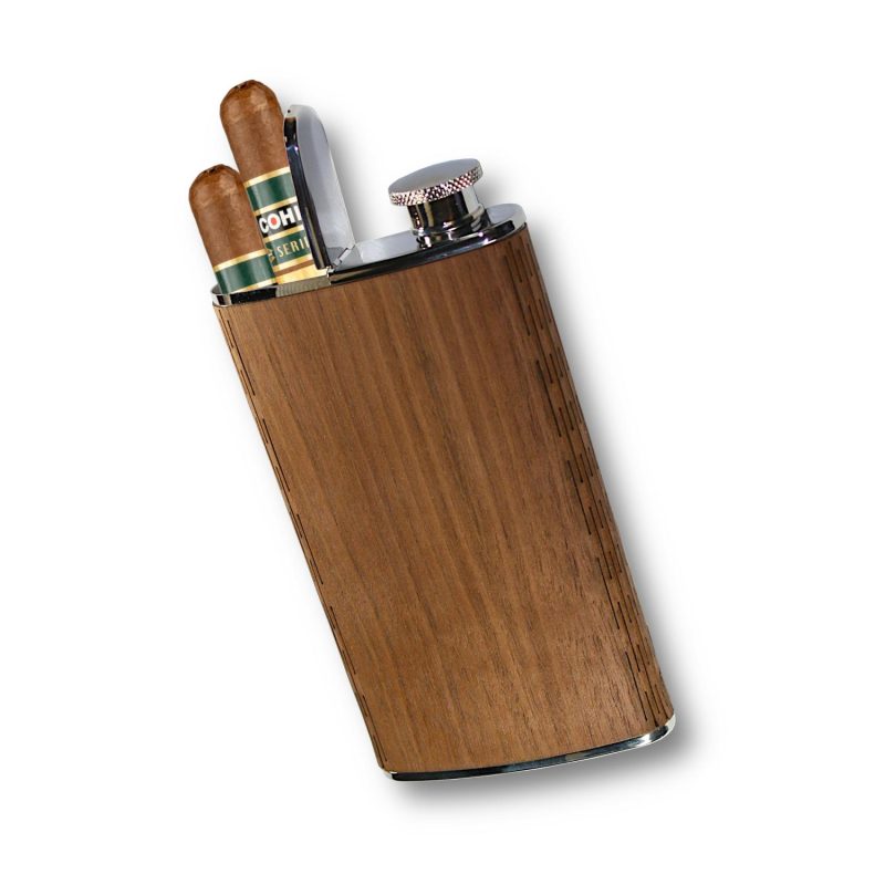 4 Oz. Wooden Cigar Flask (CRATER)-2