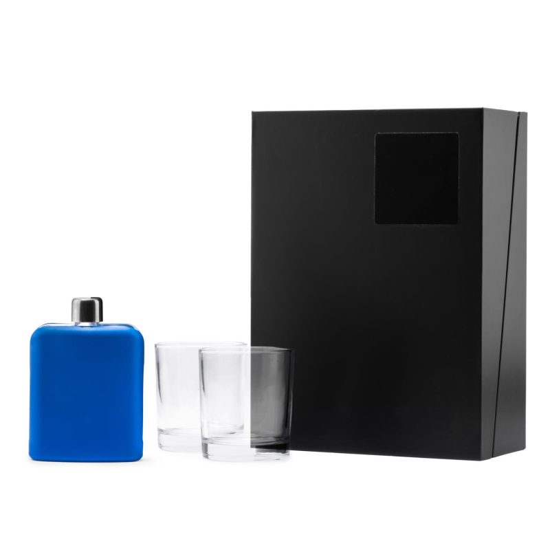 6 oz Flask & 10 oz Island Rocks Glasses - Gift Set-3
