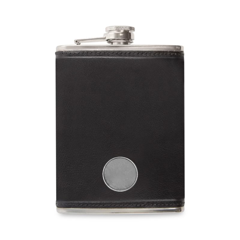 Ahead Leather Flask - Black-2