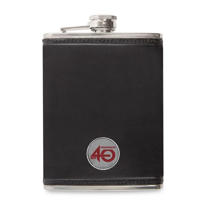 Ahead Leather Flask - Black-1