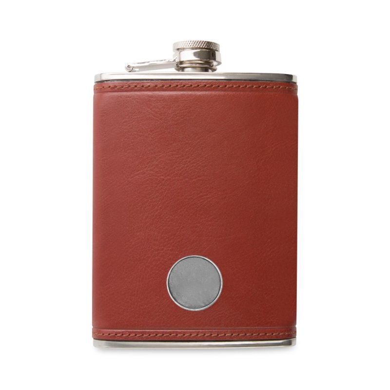 Ahead Leather Flask - Brown-2