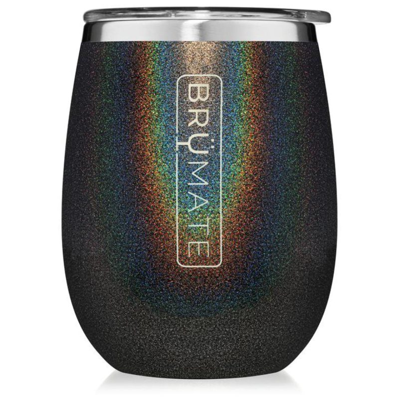 BruMate Stemless Uncork'd 14oz Wine Glass Glitter and Print Colors-6