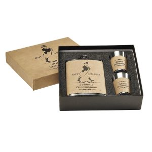 Leatherette Flask Set-1