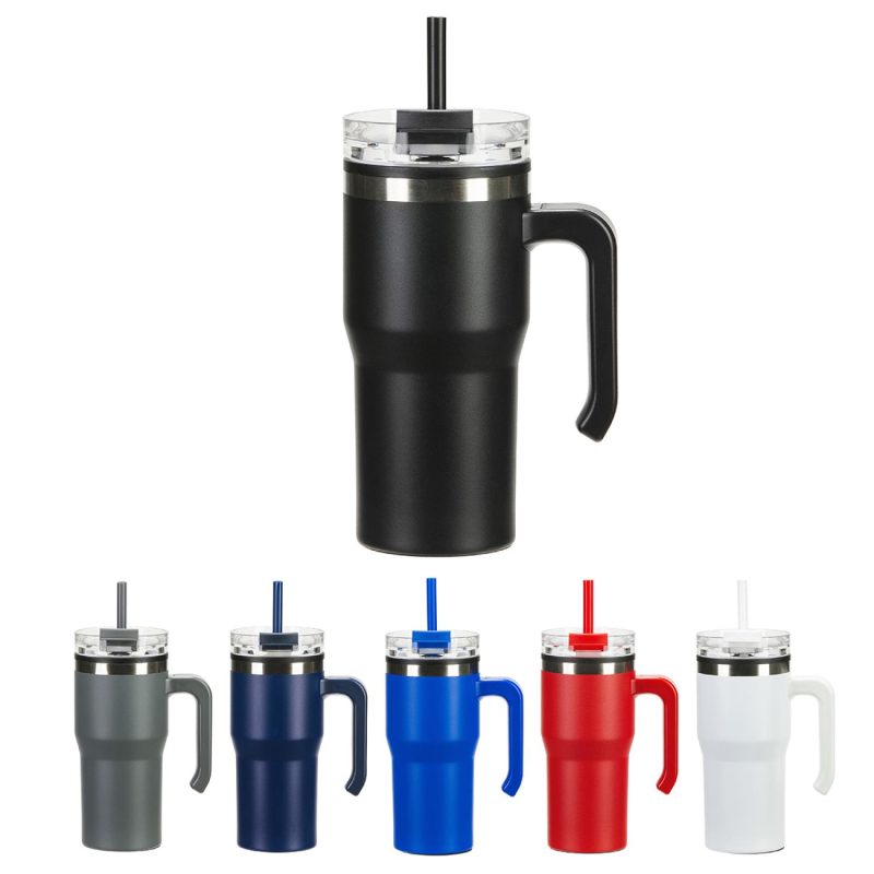 Outback 20 oz Stainless Steel/Polypropylene Mug with Lid and Straw-2