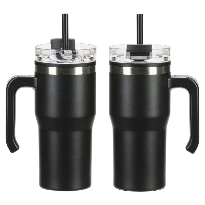 Outback 20 oz Stainless Steel/Polypropylene Mug with Lid and Straw-4