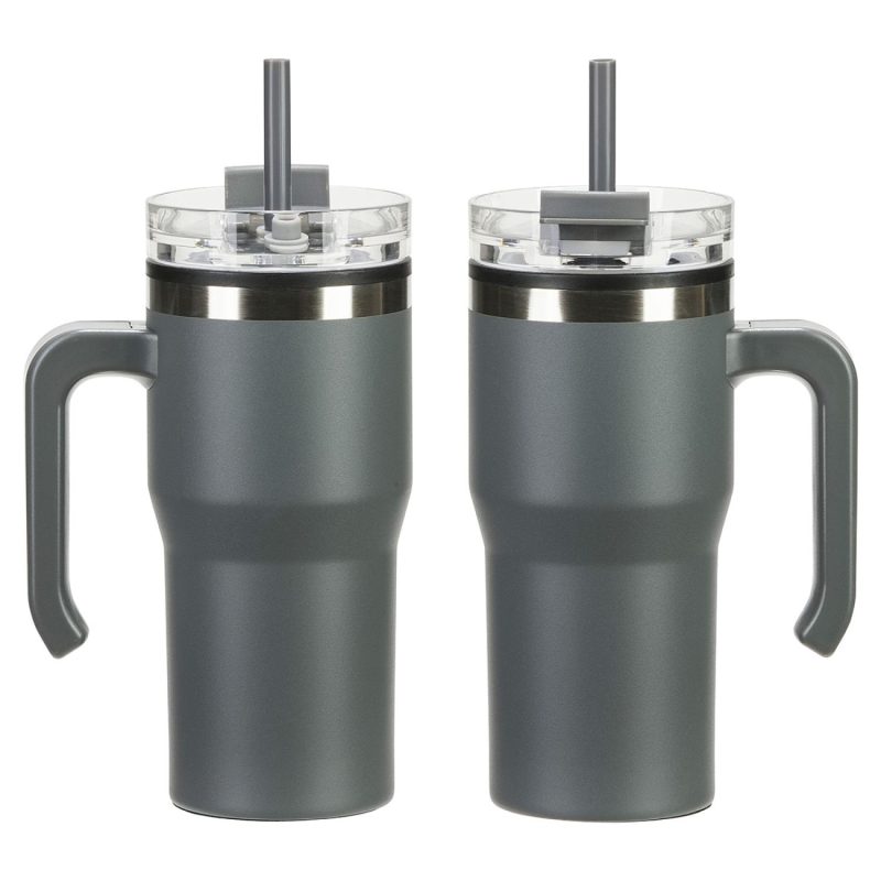 Outback 20 oz Stainless Steel/Polypropylene Mug with Lid and Straw-6