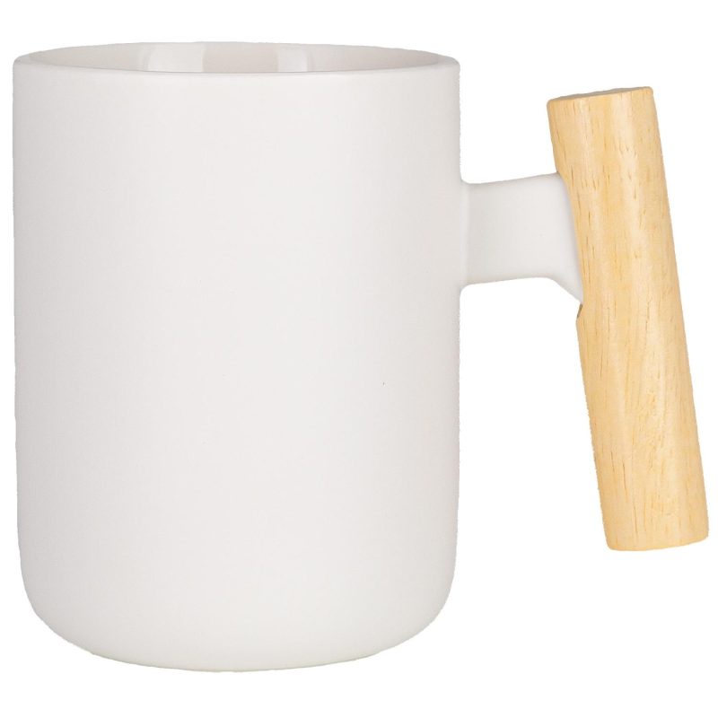 Tokyo 12 Oz Ceramic Mug with Wooden Handle-5