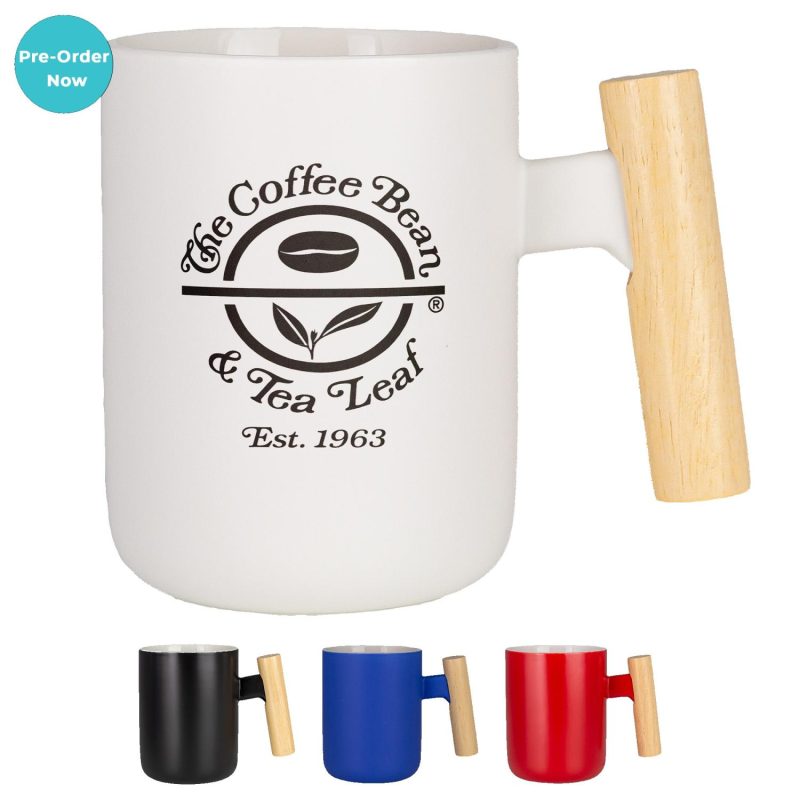 Tokyo 12 Oz Ceramic Mug with Wooden Handle-1