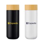 Williston 10oz Double Wall Ceramic Mug w/Bamboo Lid-1