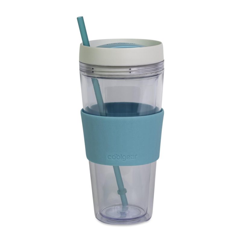 Cool Gear® Callisto Chiller Clear Straw Bottle - 24 Oz. - Teal-2