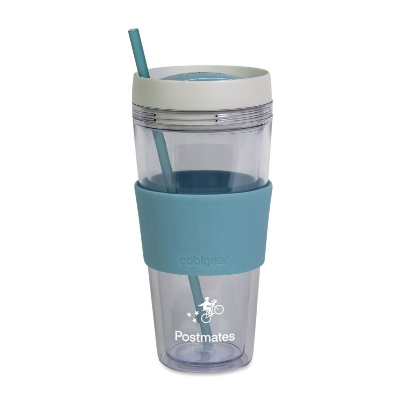 Cool Gear® Callisto Chiller Clear Straw Bottle - 24 Oz. - Teal-1