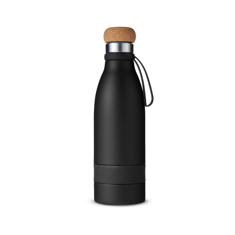 19 oz Double Wall Vacuum Insulated Bottle With Cork Lid-4