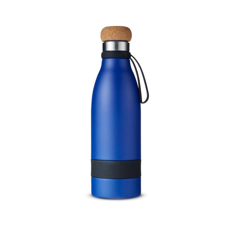 19 oz Double Wall Vacuum Insulated Bottle With Cork Lid-5