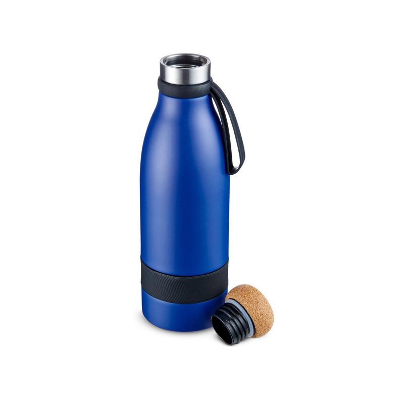 19 oz Double Wall Vacuum Insulated Bottle With Cork Lid-6