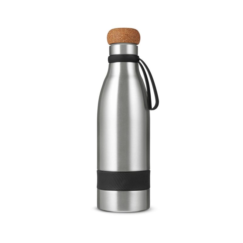 19 oz Double Wall Vacuum Insulated Bottle With Cork Lid-7