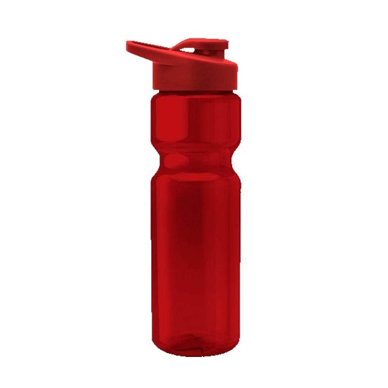 Tandem 28oz Recycled Transparent Bike Bottle w/Drink-thru Lid-4