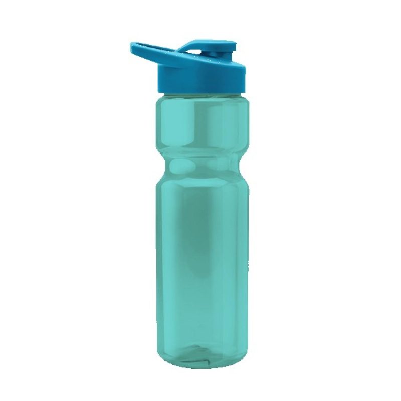 Tandem 28oz Recycled Transparent Bike Bottle w/Drink-thru Lid-5