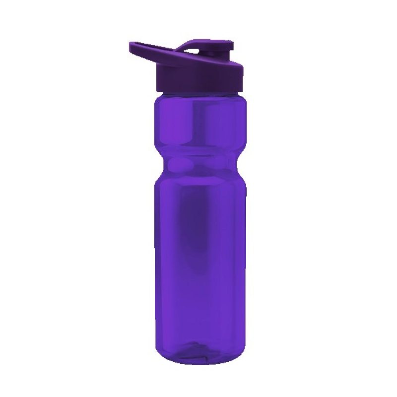 Tandem 28oz Recycled Transparent Bike Bottle w/Drink-thru Lid-6