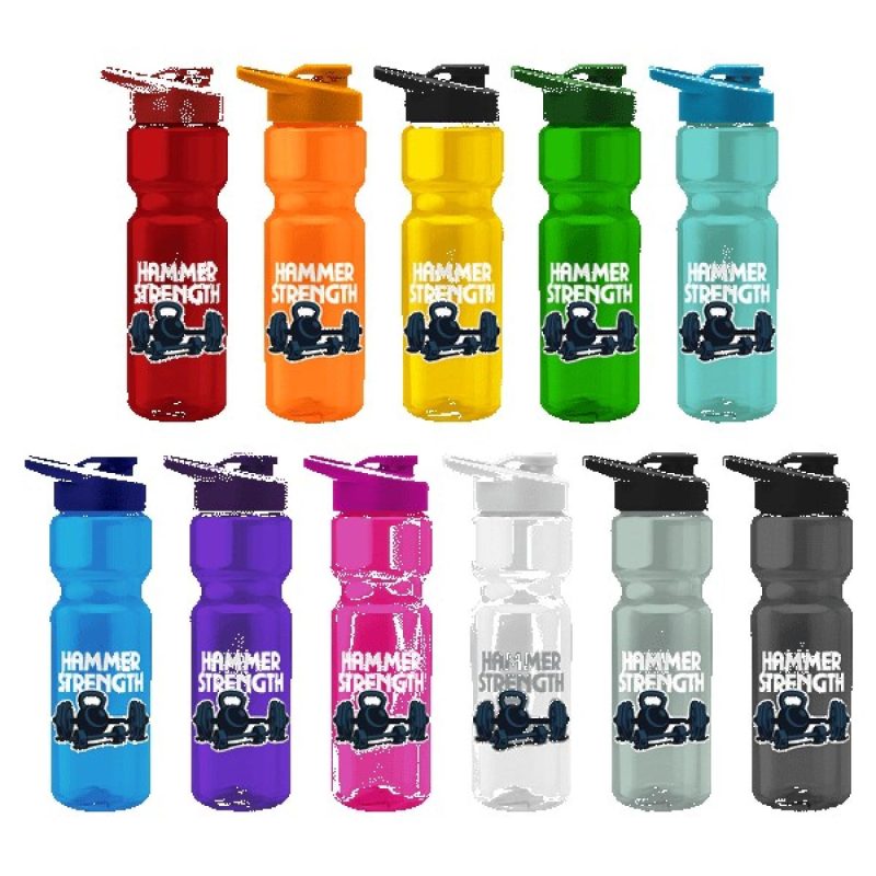 Tandem 28oz Recycled Transparent Bike Bottle w/Drink-thru Lid-1