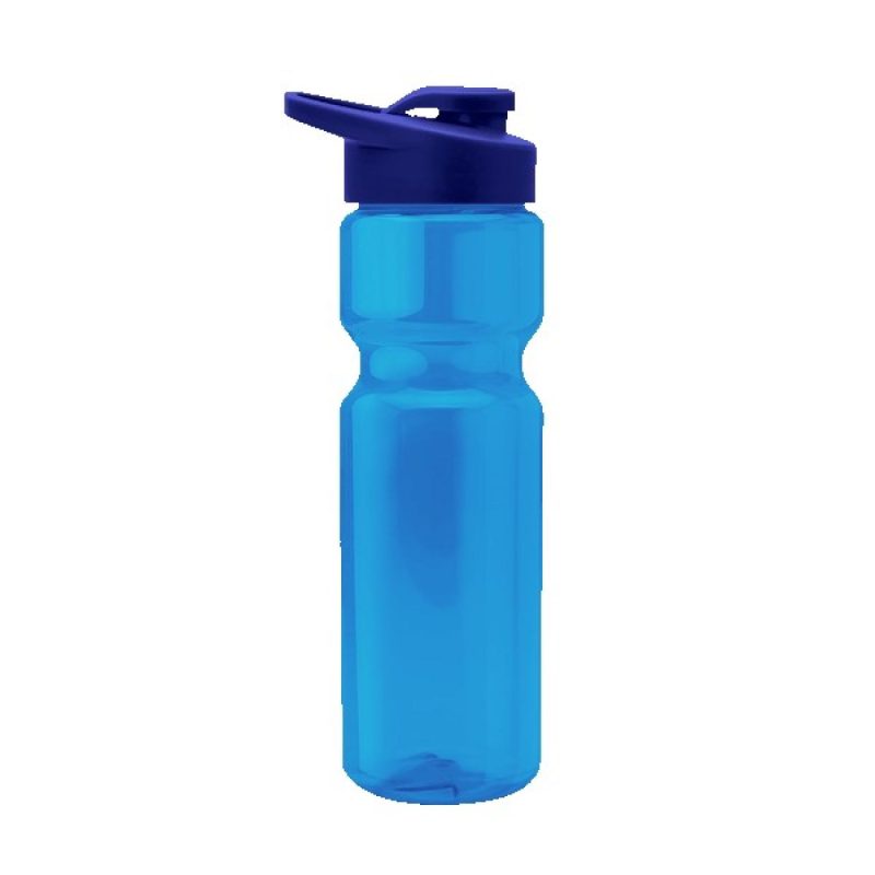 Tandem 28oz Recycled Transparent Bike Bottle w/Drink-thru Lid-10
