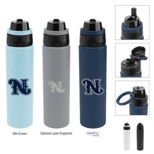 32 Oz. Pop Sip & Chug Recycled Single Wall Stainless Steel Bottle-1