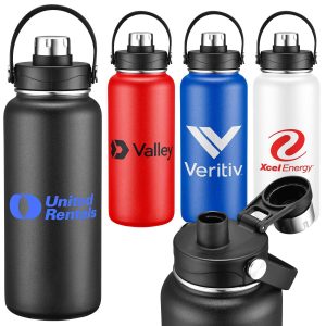 34oz Double-Wall Insulated Stainless Steel Water Bottle with Flip Spout-1