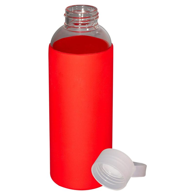 18 oz Glass Bottle With Color Silicone Sleeve-2
