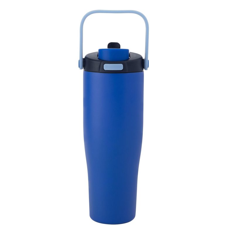 30 oz Lily Recycled Stainless Steel Vacuum Tumbler with Flip Straw and Top Handle-10