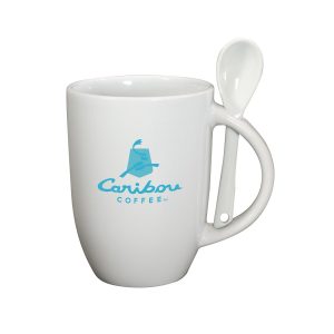 12 oz Dapper Ceramic Mug With Spoon-1