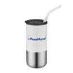 16 Oz. Double Wall Tumbler w/Silicone Sip Steel Straw-3