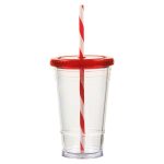16 oz Slurpy with Colored Lid & Striped Straw Tumbler-8