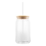 17 Oz. Soda Lime Glass Can With Bamboo Lid-2