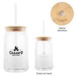 17 Oz. Soda Lime Glass Can With Bamboo Lid-1