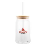 17 Oz. Soda Lime Glass Can With Bamboo Lid-7