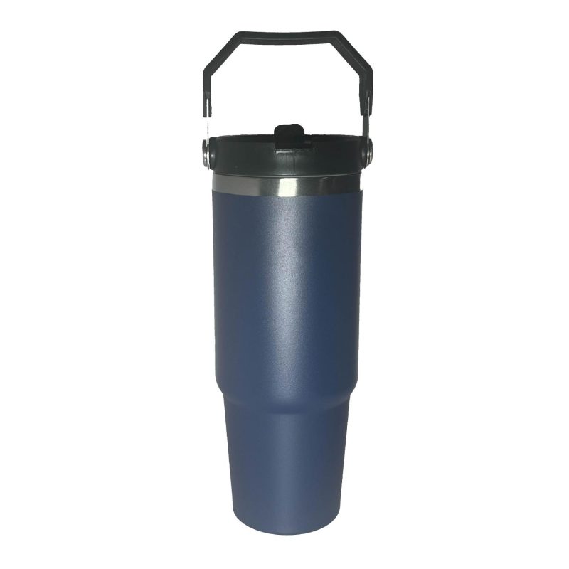 30 Oz. Vacuum Insulated Stainless Steel Tumbler w/Copper Lining & Straw Handle Lid-4