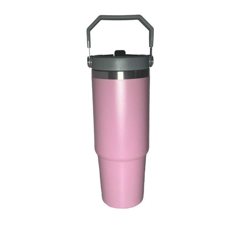 30 Oz. Vacuum Insulated Stainless Steel Tumbler w/Copper Lining & Straw Handle Lid-6