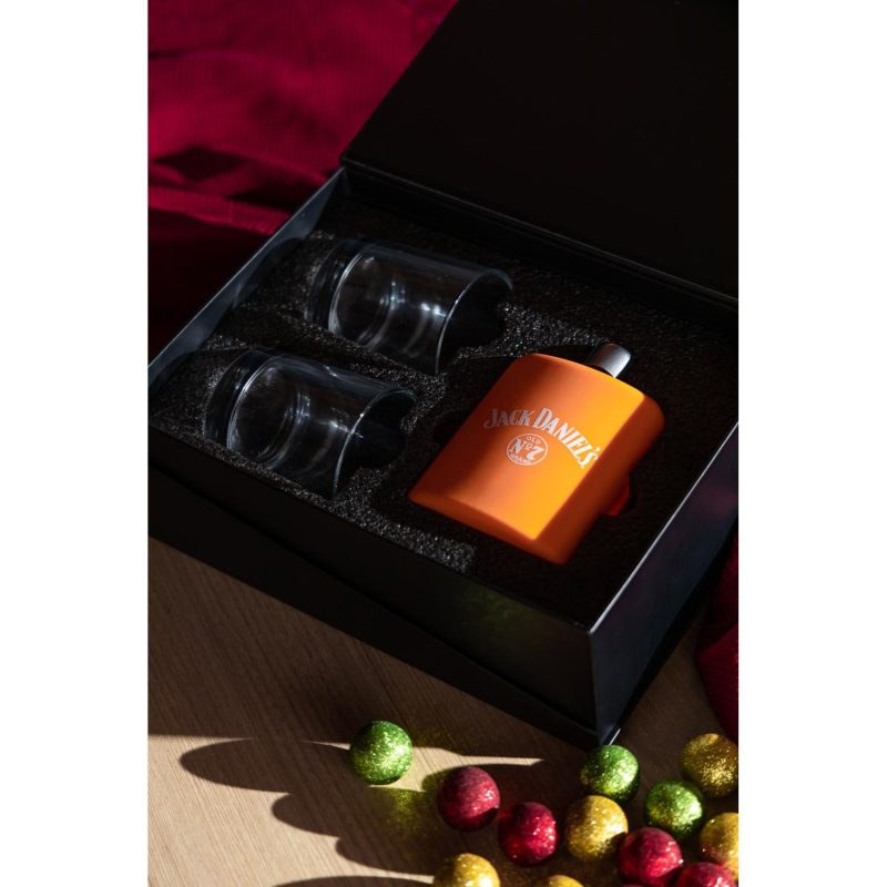 6 oz Flask & 10 oz Island Rocks Glasses - Gift Set-5