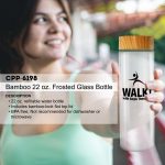 Bamboo Pattern 22 oz. Frosted Glass Bottle-3