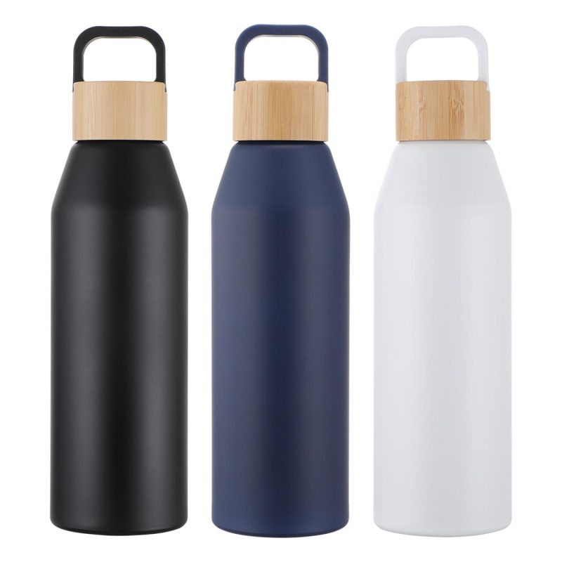 Clive 24 oz Recycled Aluminum Bottle with Bamboo Lid-2