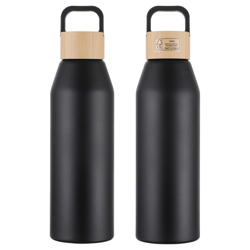 Clive 24 oz Recycled Aluminum Bottle with Bamboo Lid-4