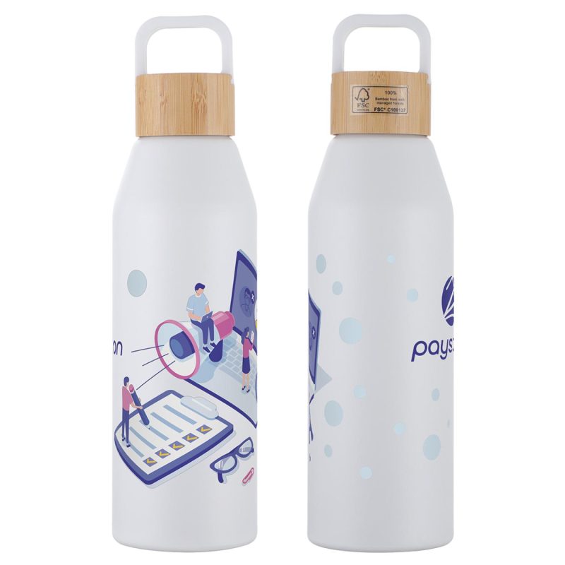 Clive 24 oz Recycled Aluminum Bottle with Bamboo Lid-7