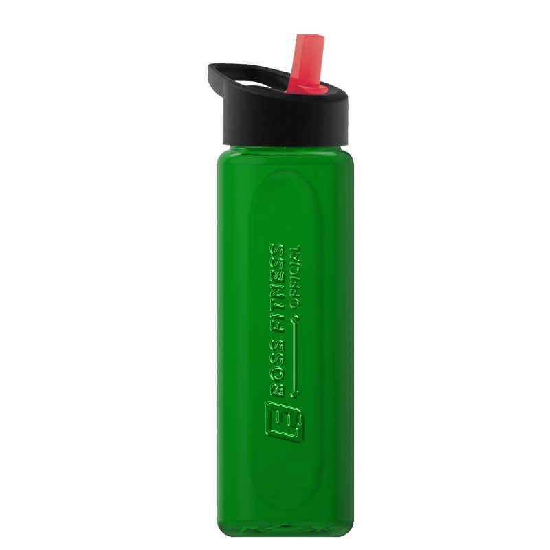 Garyline® Boss Embossed RPET Bottle with Flip-Straw Lid - 26 oz.-4
