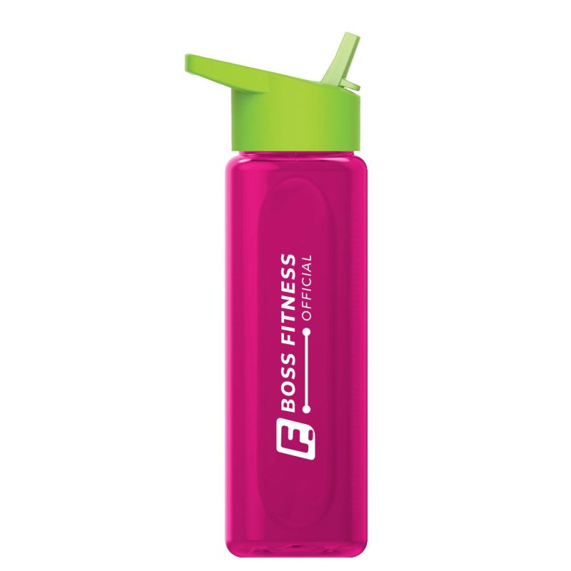 Garyline® Boss Embossed RPET Bottle with Flip-Straw Lid - 26 oz.-5