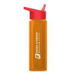 Garyline® Boss Embossed RPET Bottle with Flip-Straw Lid - 26 oz.-7