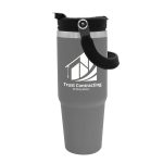 Garyline® Bravo Stainless Steel Bottle with 2-in-1 Flip-Straw Lid - 30 oz.-2