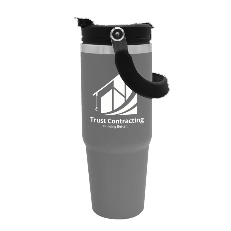 Garyline® Bravo Stainless Steel Bottle with 2-in-1 Flip-Straw Lid - 30 oz.-2