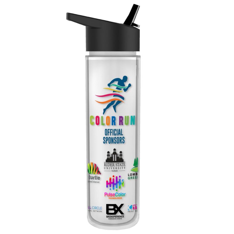 Garyline® Chiller Insulated Bottle with Flip-Straw Lid and Full-Color Insert - 16 oz.-1